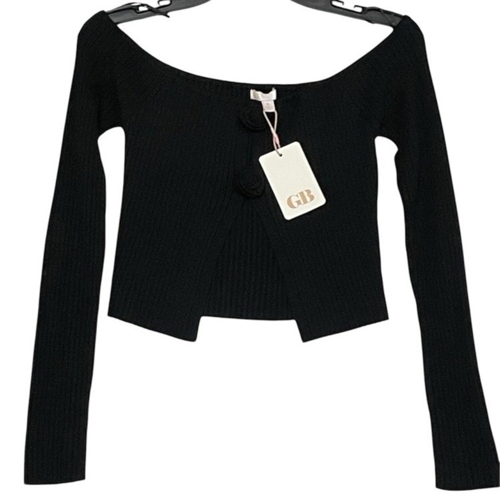 NWT GB Girls‎ Black Off-Shoulder Cardigan Size XL